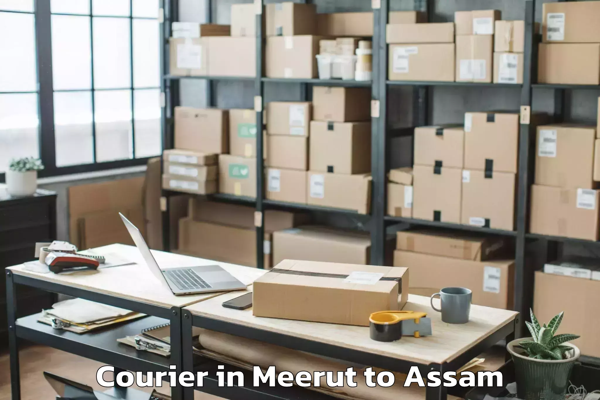 Hassle-Free Meerut to Lumding Courier